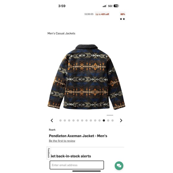 NWT $450 Roark x Pendleton Axeman Southwest Aztec Wool Jacket Coat mens L - Picture 7 of 16